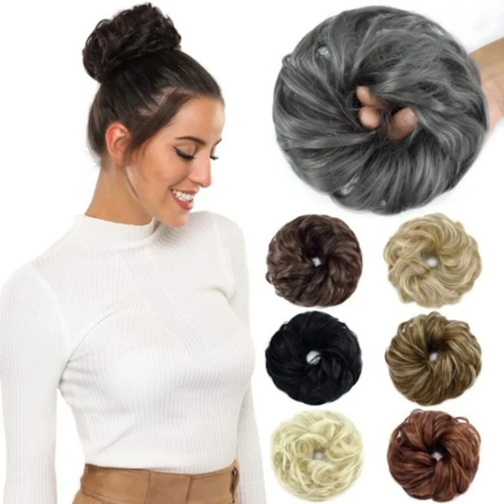 Blooming Hair Dark Gray Messy Bun Extension